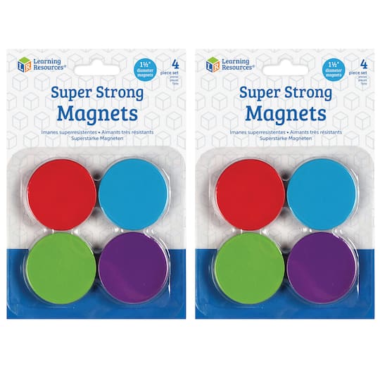 Learning Resources® Super Strong Magnets, 2 Packs of 4 | 1.5" | Michaels®